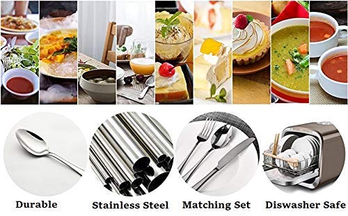 Royal Sapphire 12 Piece Large Stainless Steel Dinner Spoons, 6.5 Inches Heavy Spoons