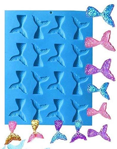 16 Cavity Gummy Mermaid Tail Mold Diy Candy Gelatin Maker Fishing Lures Cake Decorating Jello Shots Cupcake Topper Soap Chocolat