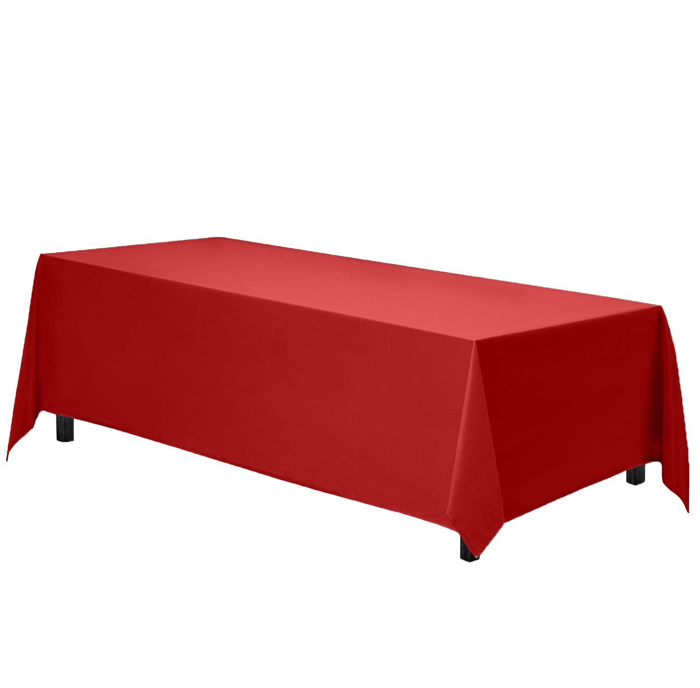 Gee Di Moda Rectangle Tablecloth - 90 X 156 Inch Red Table Cloth For 8 Foot Table With Floor-Length Drop - Heavy Duty Washable F