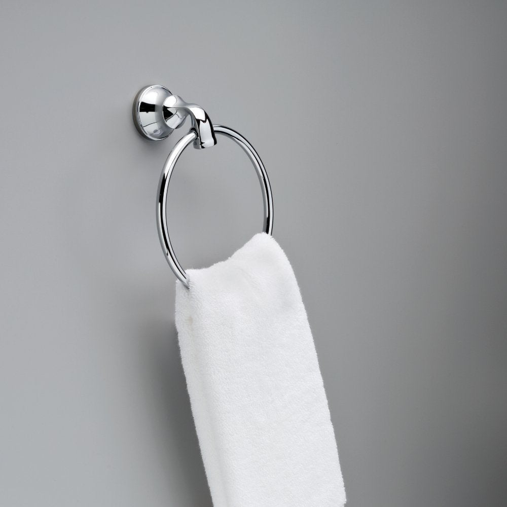DELTA FAUCET LOR46-PC Lorain Bath Hardware Accessory Towel Ring  Polished Chrome