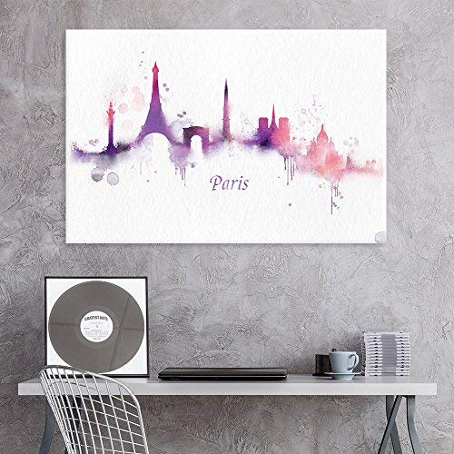Wall26 Canvas Wall Art - Impressionism Watercolor Style City Landscape Of Paris - Giclee Print Gallery Wrap Modern Home Art Read