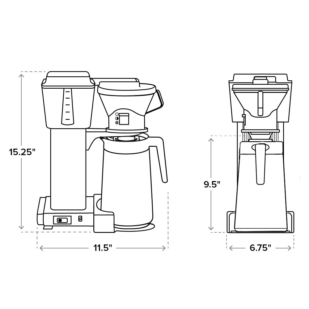 Technivorm Moccamaster 79118 Kbt Coffee Brewer, 40 Oz, Matte White