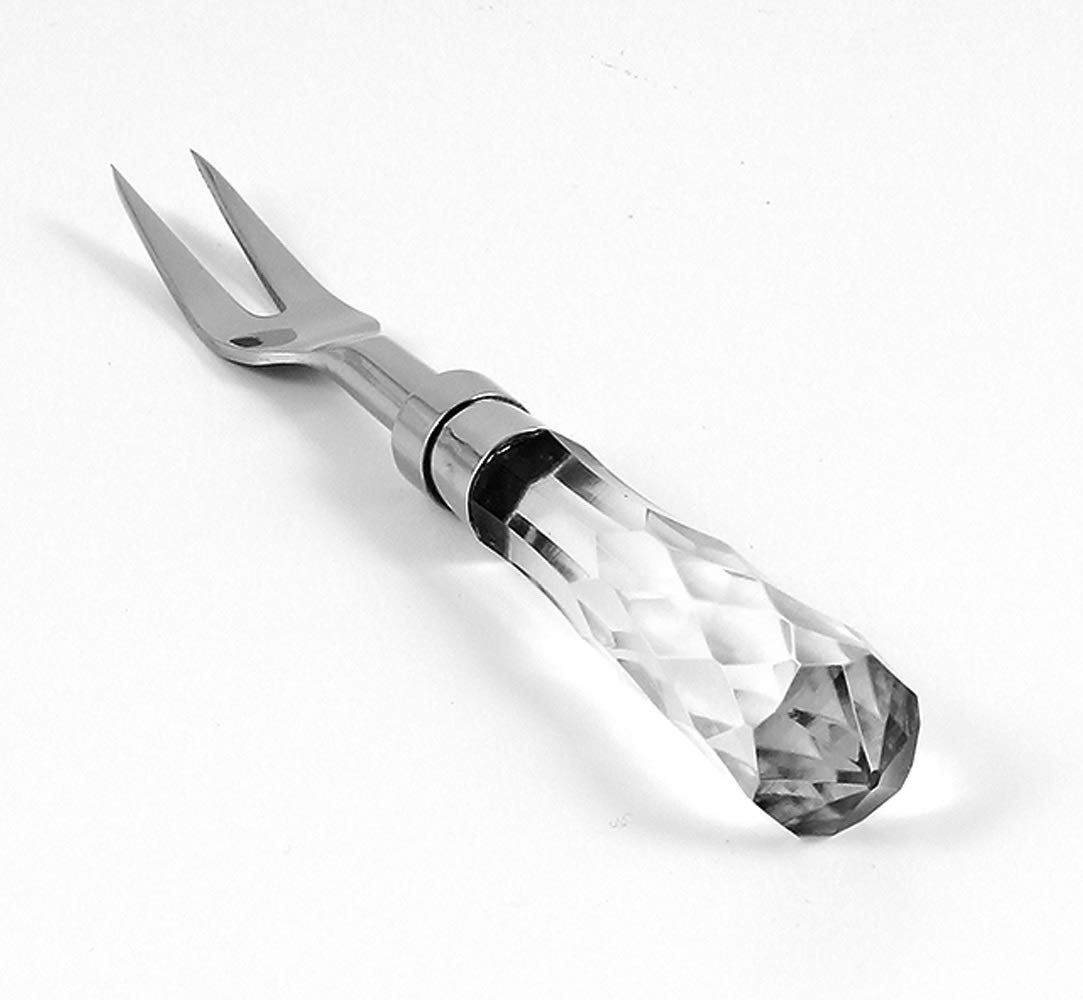 Fork Cutlery Set - For Fruit - Dessert -Cake- Appetizer Tasting Forks - Stainless Steel With Crystal Handle - 5.75'' Long - Beau