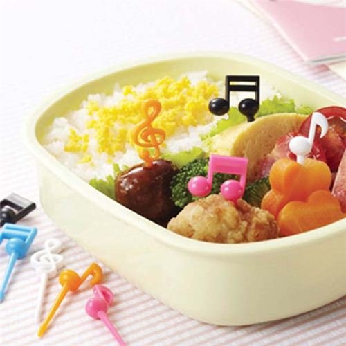 Music Note Food Picks Black White For Bento Box Lunch Box