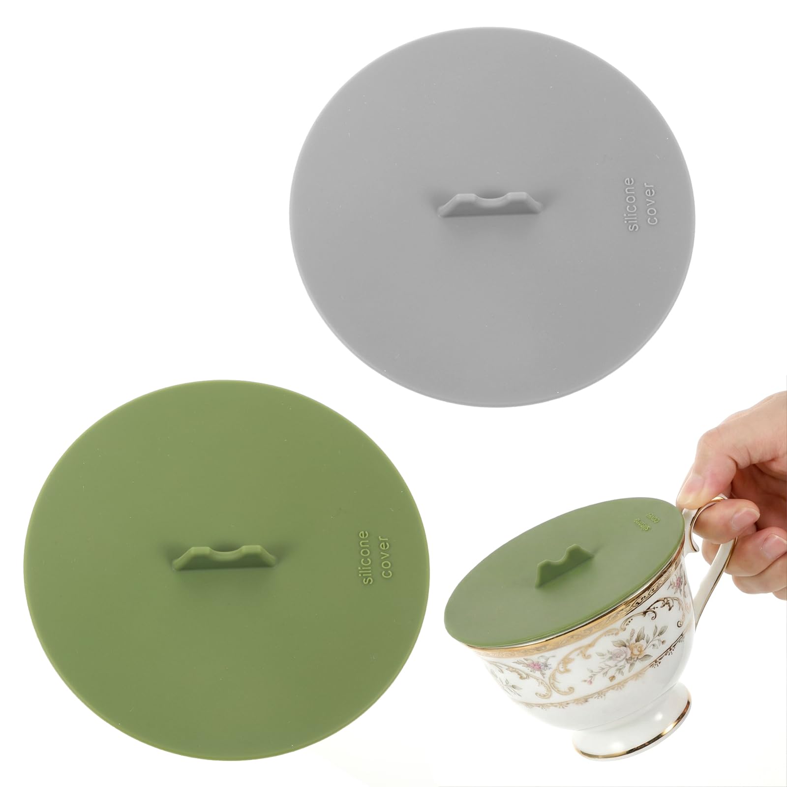 2 Pcs Silicone Cup Covers Lids for Cups Mug Cover 3.94 Inch AntiDust Airtight Hot Lids Universal Reusable Drink Covers for Tea 