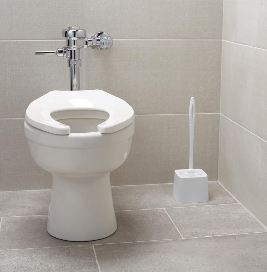 Rubbermaid Commercial Products 5'' Toilet Bowl Brush Holder, White, Compact Design For Toilet Brush Storage For Bathroom/Profess