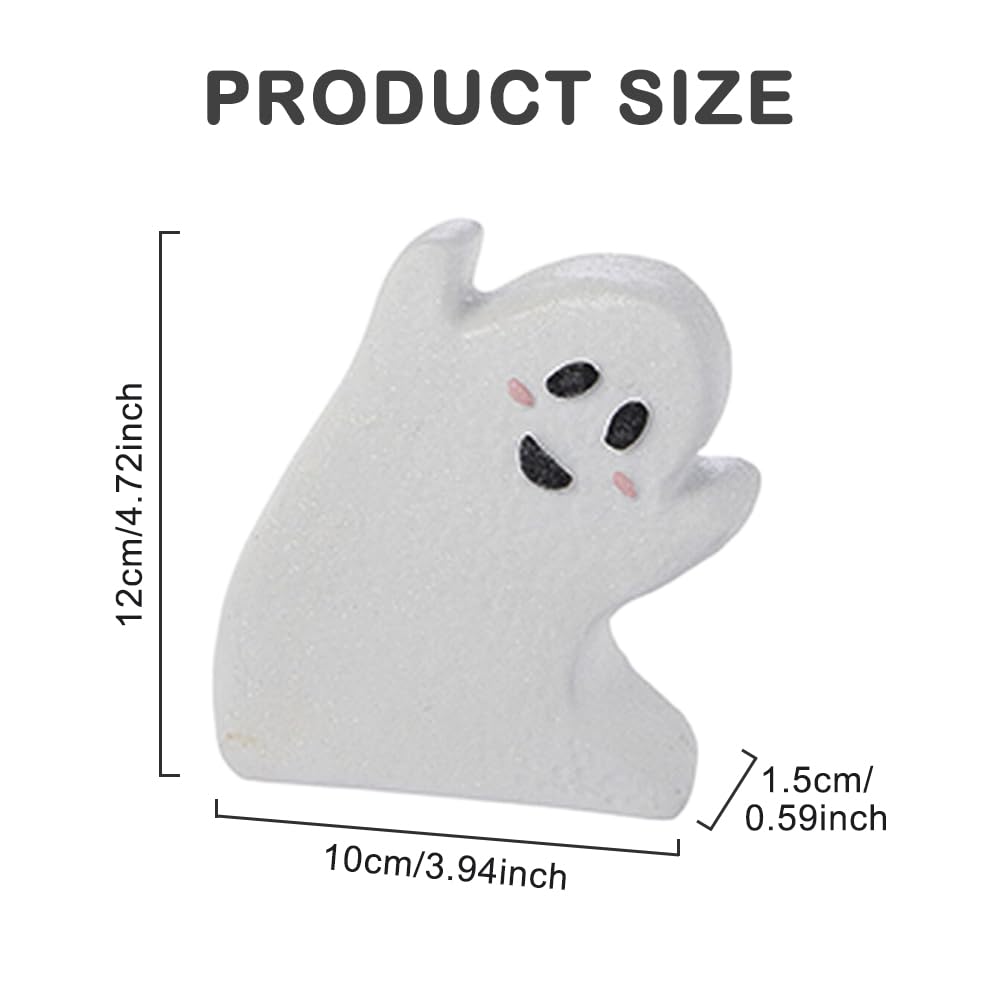 Cute Halloween Decorations, Ghost Wooden Tiered Tray Decor Table Sign Set of 3 Ghost Wooden Decor Blocks for Table, Office Desk,