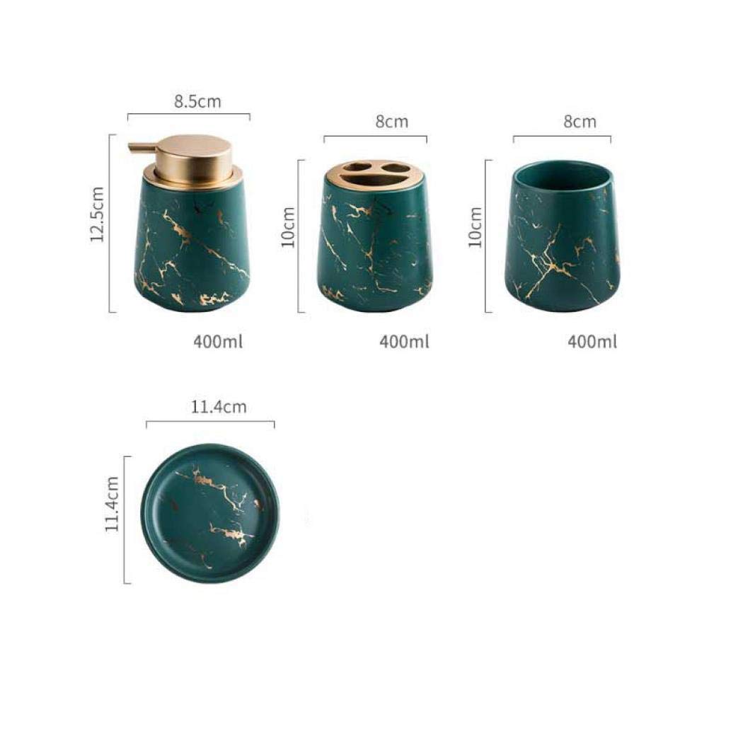 3 Piece Painted Ceramics Creative Bathroom Accessories Set Durable Includes Lotion Dispenser Toothbrush Holder Soap Dish Ideas H