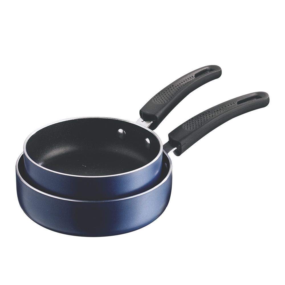 Vinod Zest Non Stick Duplex Frypan - Pack Of 2 (Dia: 14Cm, 16Cm),Black