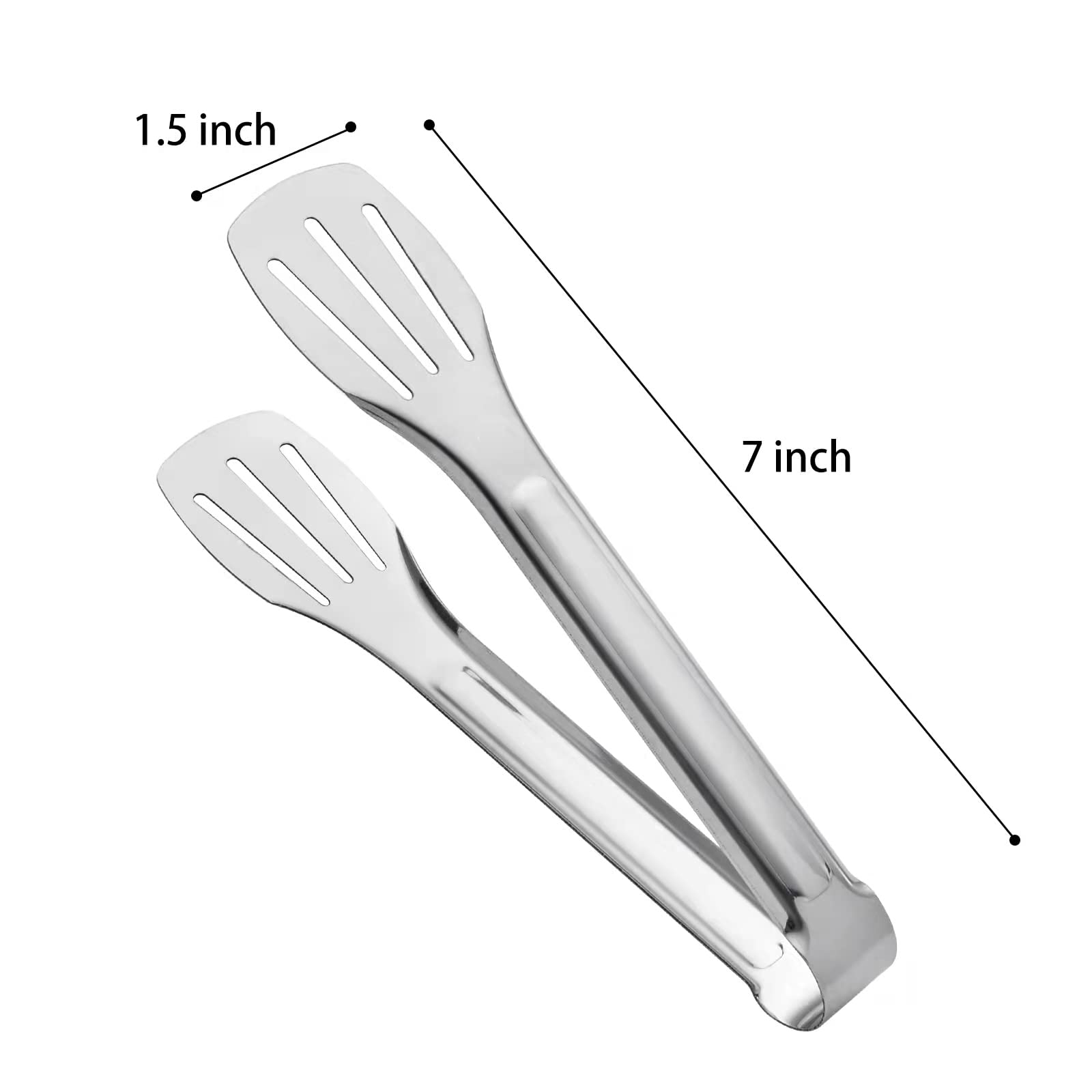 Serving Tongs Kitchen Tongs,Buffet Tongs, Stainless Steel Food Tong Serving Tong,Small Tongs 6 Pack (7 Inch)