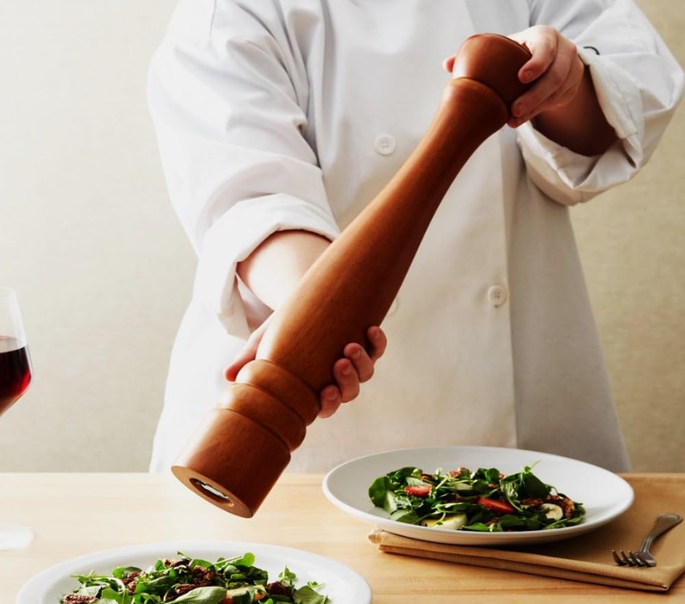 Soro Essentials- 18    Wooden Pepper Grinder- Pepper Mill Or Salt Mill Best Pepper Or Salt Grinder With An Adjustable Rotor And