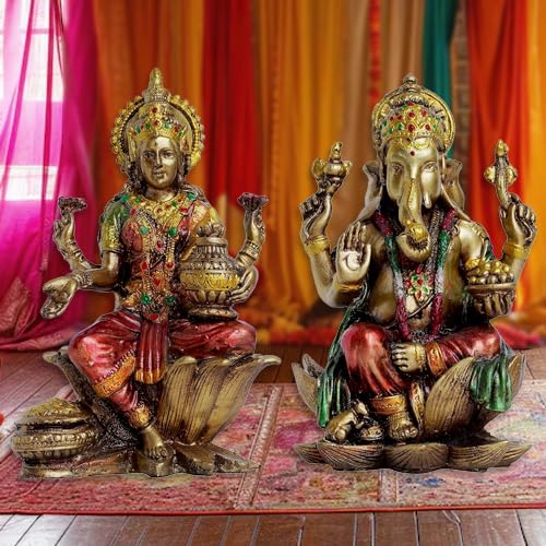 A&S Ventures Laxmi Ganesh Murti, Big Laxmi Ganesh Statue Polyresin Laxmi Ganesh For Diwali Poojan Home Tample Mandir Pooja Ghar