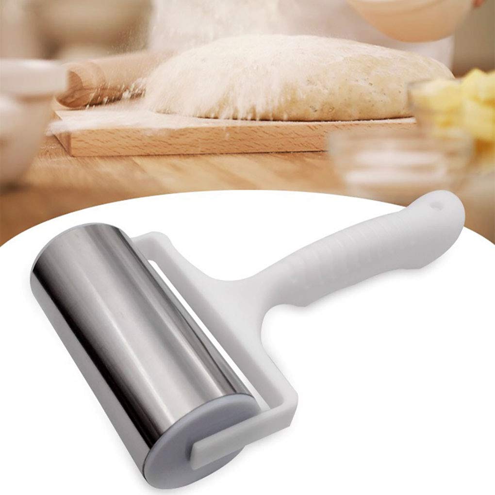Goeielewe Stainless Steel Rolling Pin With Plastic Handle, Small Mini Pastry And Pizza Dough Baker Roller Ideal For Baking Dough