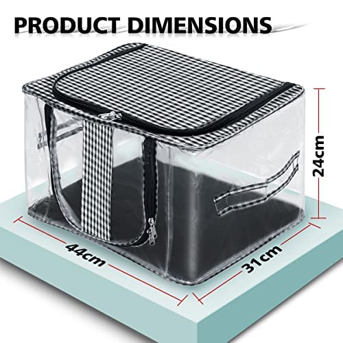 Storite 4 Pack Nylon 33 L PVC Transparent Moisture Proof Storage box for Clothes Closet Wardrobe Bag for Clothes Saree Bags with