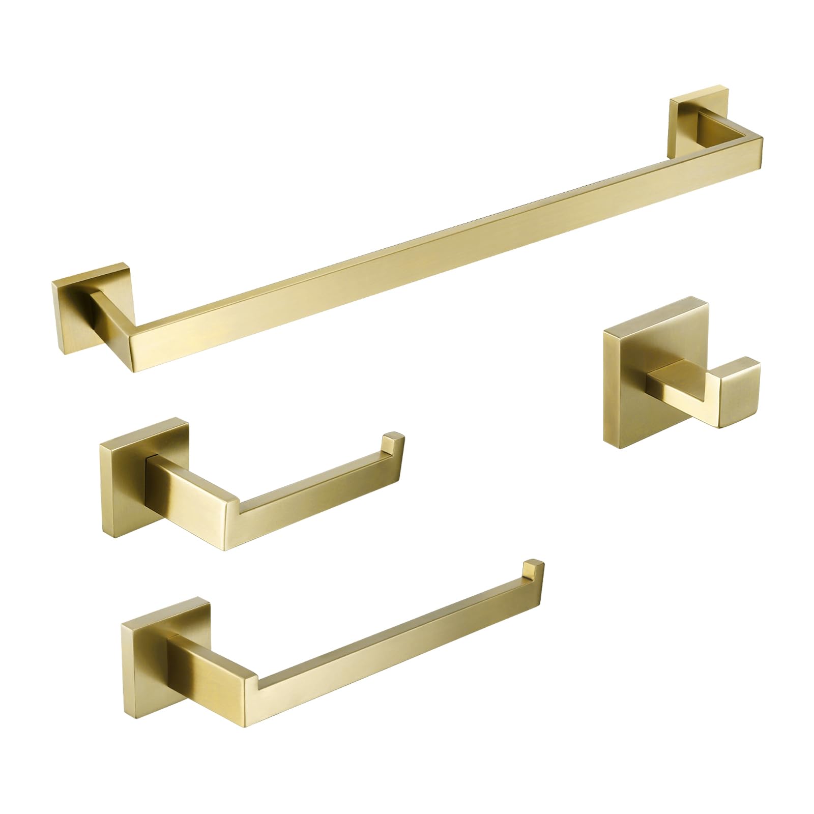 Bagnolux Bathroom Hardware Set 4 Pieces, Bath Towel Holder Set Sus304 Stainless Steel, Towel Bar Rack Set For Wall Mounted, Gold