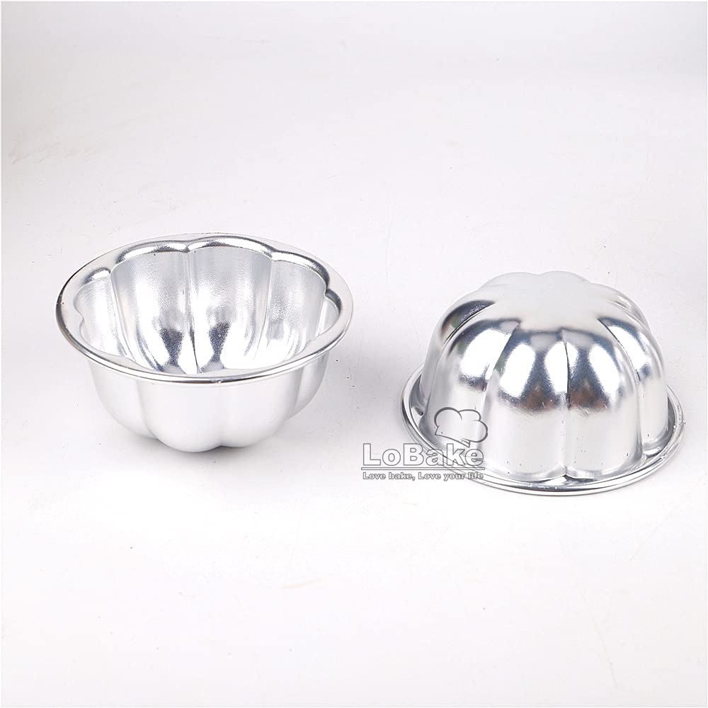 10Pcs Various Half Ball Pumpkin Grape Vollyball Shell Aluminium Tart Mould Jelly Pudding Cup Cupcake Mold Baking Tools (R15 Big