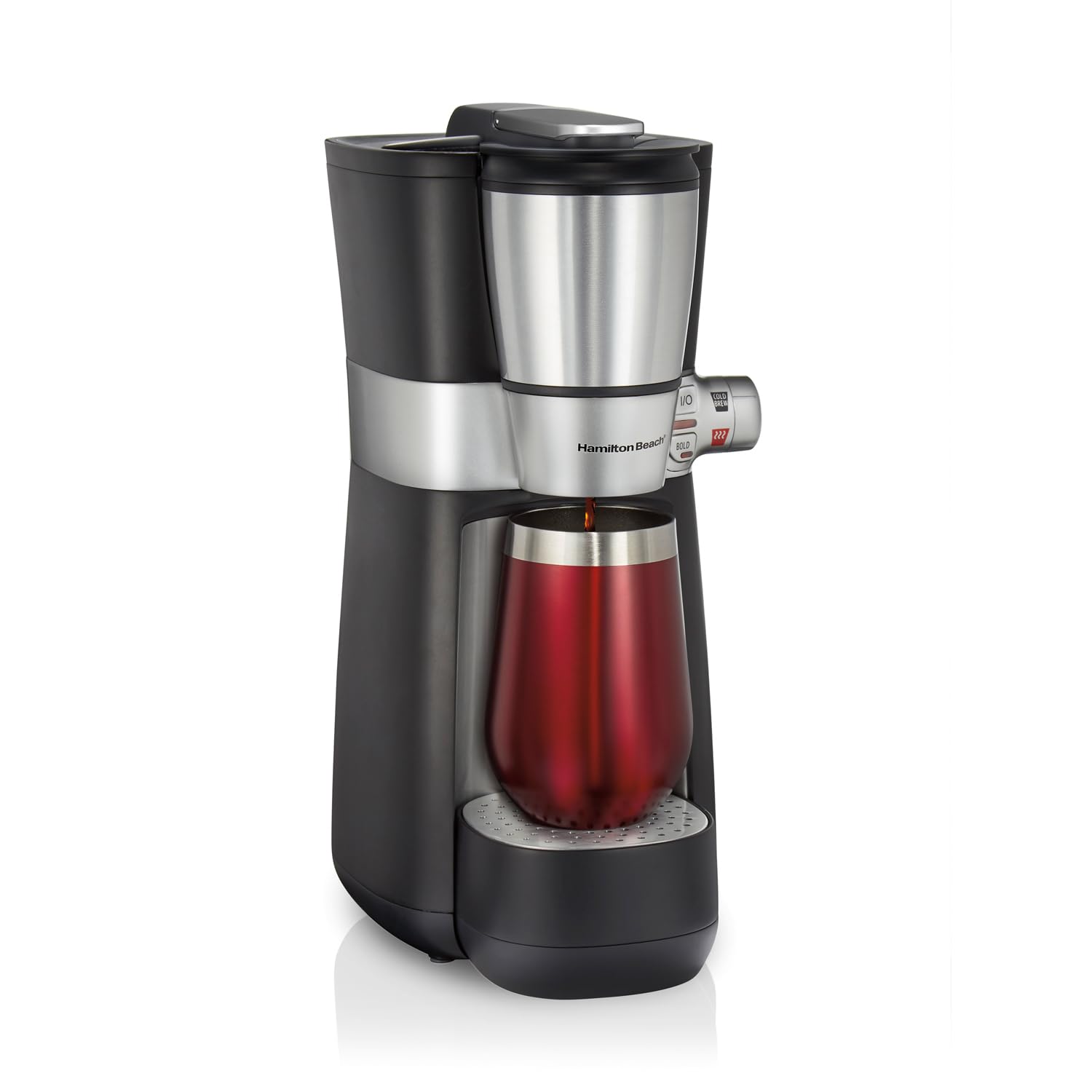 Hamilton Beach Convenient Craft Rapid Cold Brew & Hot Coffee Maker, Single Serve Ground Coffee Brewer, 16 Oz. Capacity, Black, 4