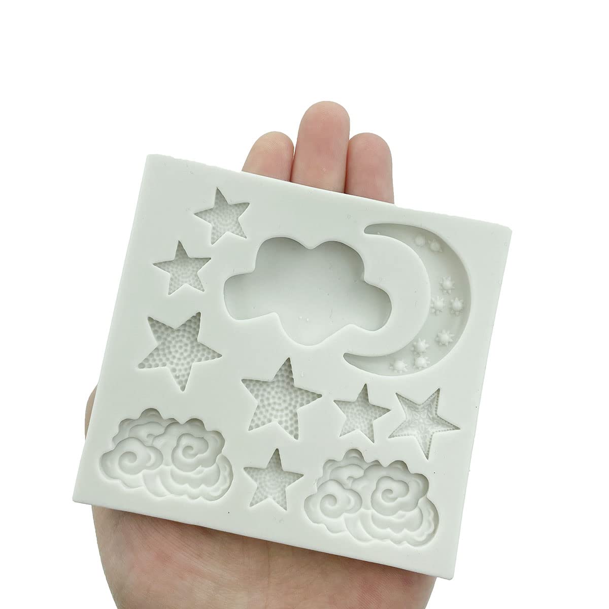 Star Moon Clouds Shaped Silicone Fondant Molds, Candy Chocolate Molds For Diy Cake Fondant Cookie Pudding Gum Paste Cupcake Cake