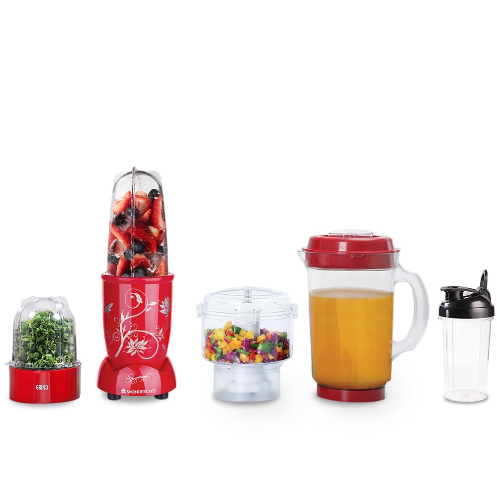 Wonderchef Nutri Blend Complete Kitchen Machine, Mixer Grinder, Blender, Chopper, Juicer, Stainless Steel Blades, 4 Jars, 2 Yrs 