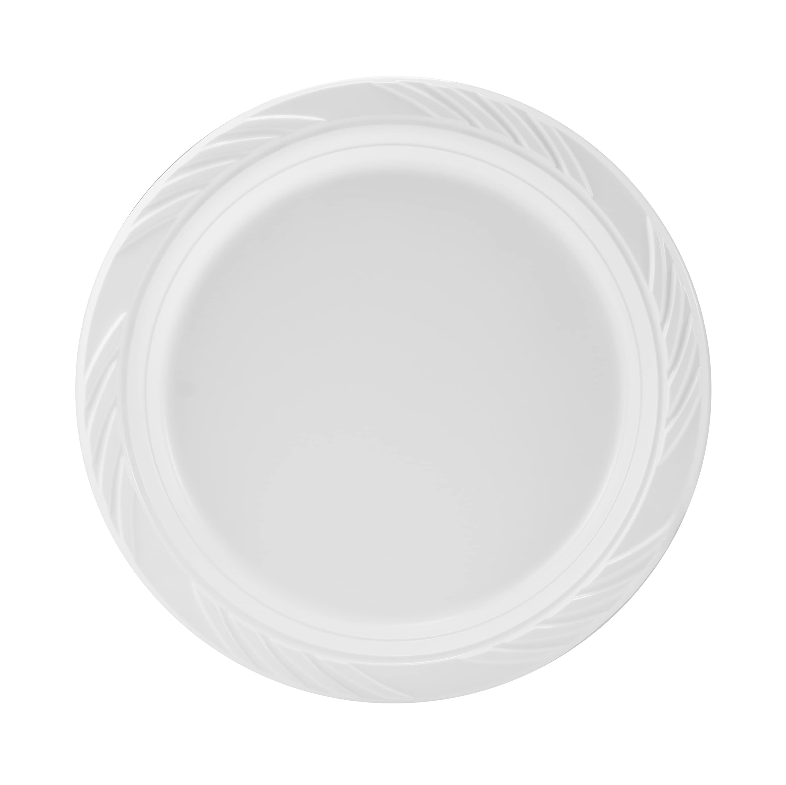 Munfix 6 Inch White Plastic Plates 200 Bulk Pack - Disposable Cake Plates For Bbq, Party, Travel And Events, Microwavable Recycl
