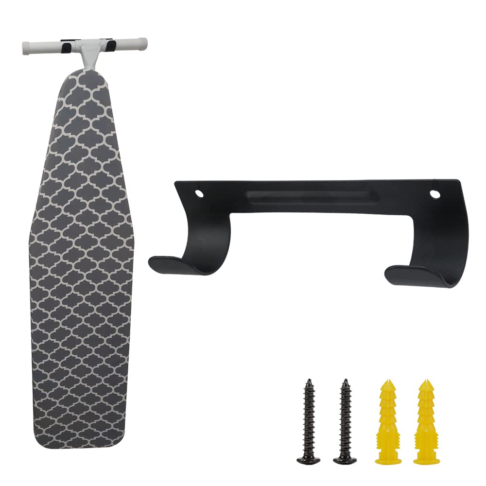 Ironing Board Hanger Wall Mount Ironing Board Holder Organizer Wall Rack For Laundry Rooms Storage Rack Hanging Shelf Hanger (Bl