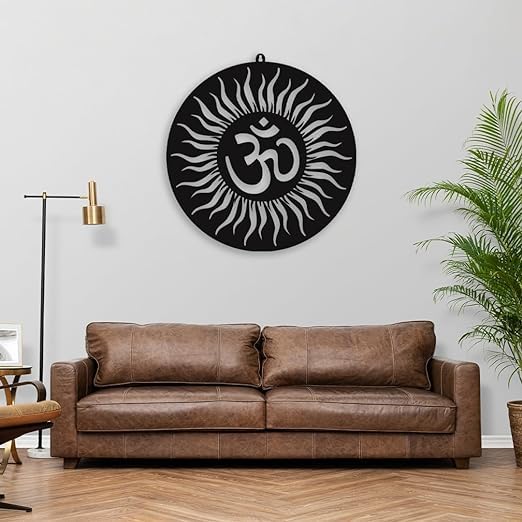 Home Pine Om Wall Dcor 3D Wall Art With Led Backlight Wall Hanging Decor For Living Room Bedroom,Office|Om Wall Decor For Home (