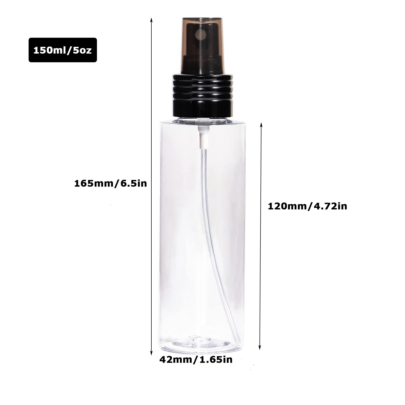 Yebeauty Empty Spray Bottles For Essential Oils, 5Oz Refillable Clear Plastic Misting Spray Bottles Atomizer Fine Mister Spray B