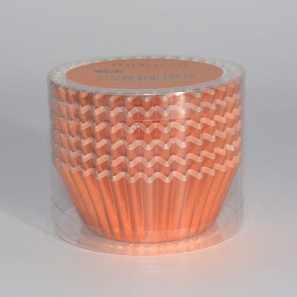 Huaswan Warm Orange Foil Cupcake Liners Standard Baking Cups For Party, Birthday And More, 120-Count