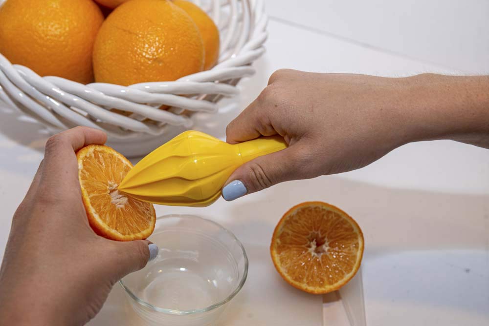 Prepara Juicy Juice Manual Citrus Reamer - Plastic, One Size, Yellow, Model PP01-JCYRMR for Lemons, Limes, and Oranges