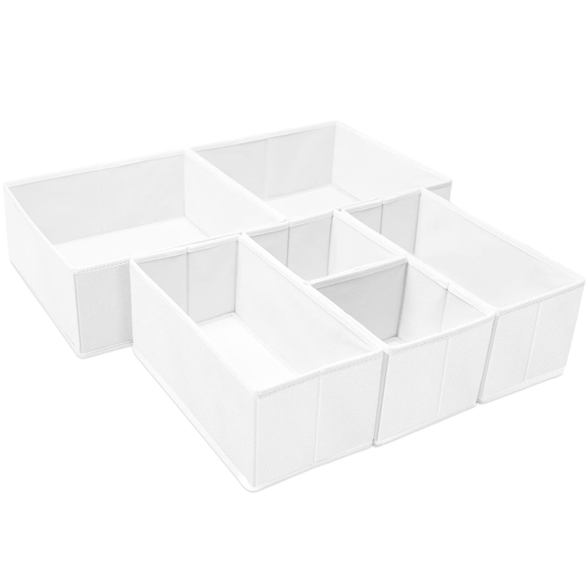 Criusia 6 Pack Clothes Drawer Organizer, Fabric Foldable Closet Dresser Drawer Organizer for Clothing, Bra Sock Underwear Drawer