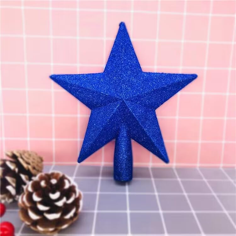 YYCRAFT Glitter Star Tree Topper Christmas Decoration-8 Inch,Royal