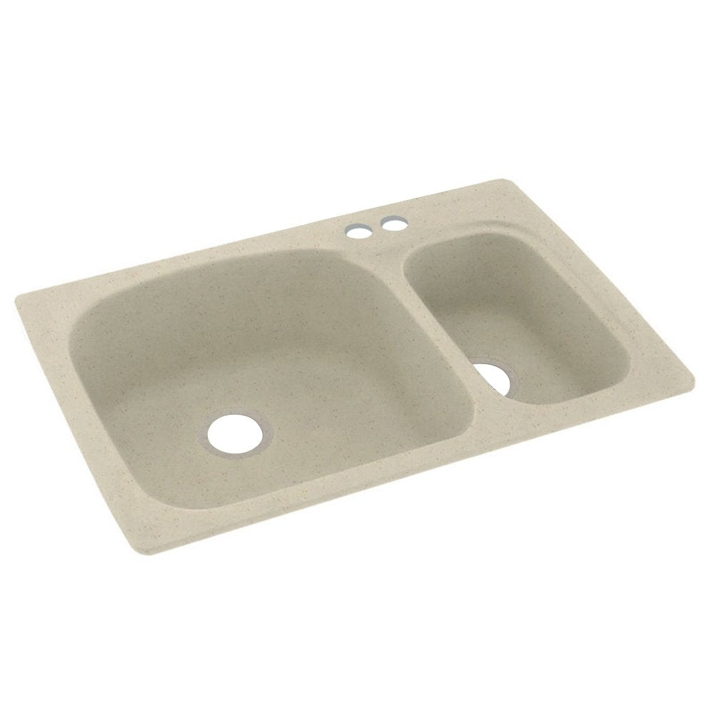 Swanstone KS03322LS.169-2B 2-Hole Solid Surface Kitchen Sink, 33 x 22, Caraway Seed