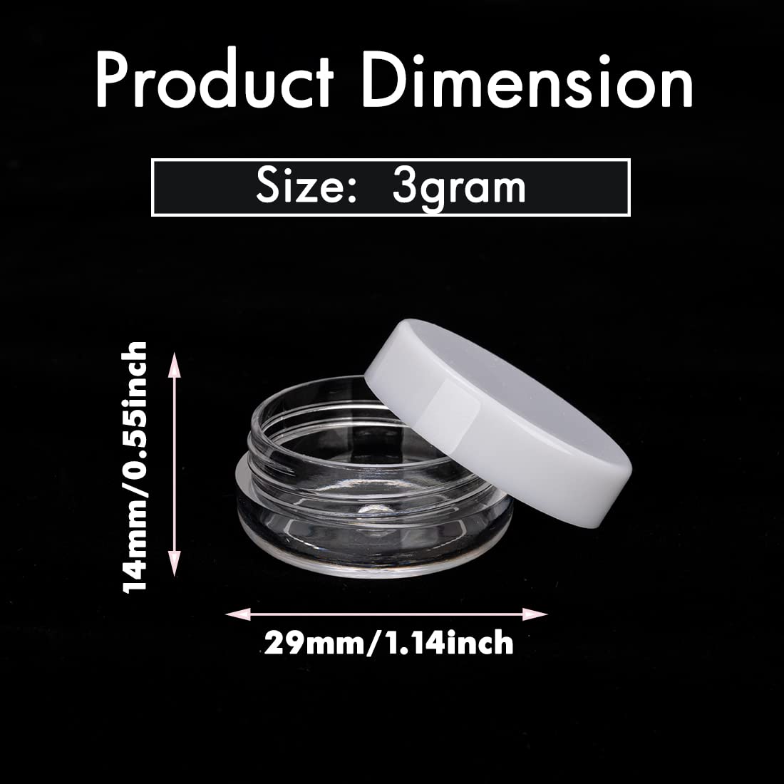 3 Gram Sample Containers With Lids, 100 Count Tiny Sample Jars, Empty Lip Balm Containers, Mini Cosmetic Containers With Lids, M