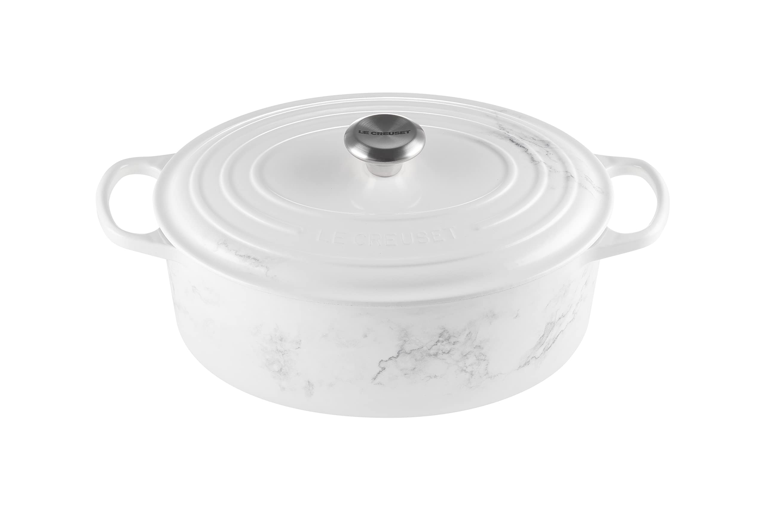 Le Creuset Enameled Cast Iron Signature Oval Dutch Oven, 6.75 Qt., Marble