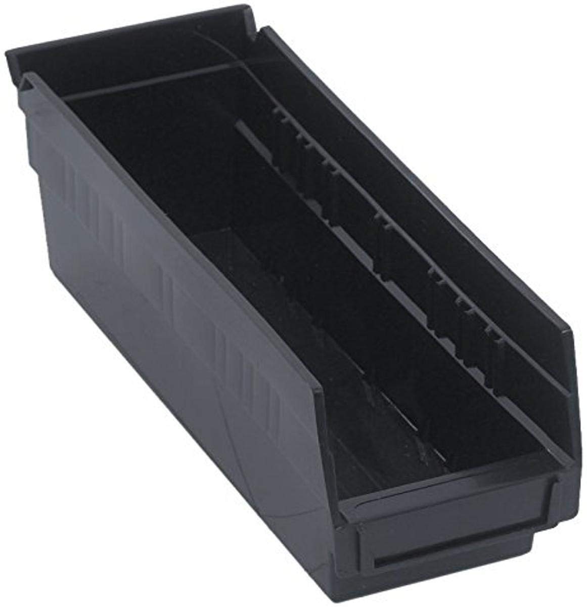 Quantum Storage Systems Qsb101Bk 36-Pack 4'' Hanging Plastic Shelf Bin Storage Containers, 11-5/8'' X 4-1/8'' X 4'' , Black