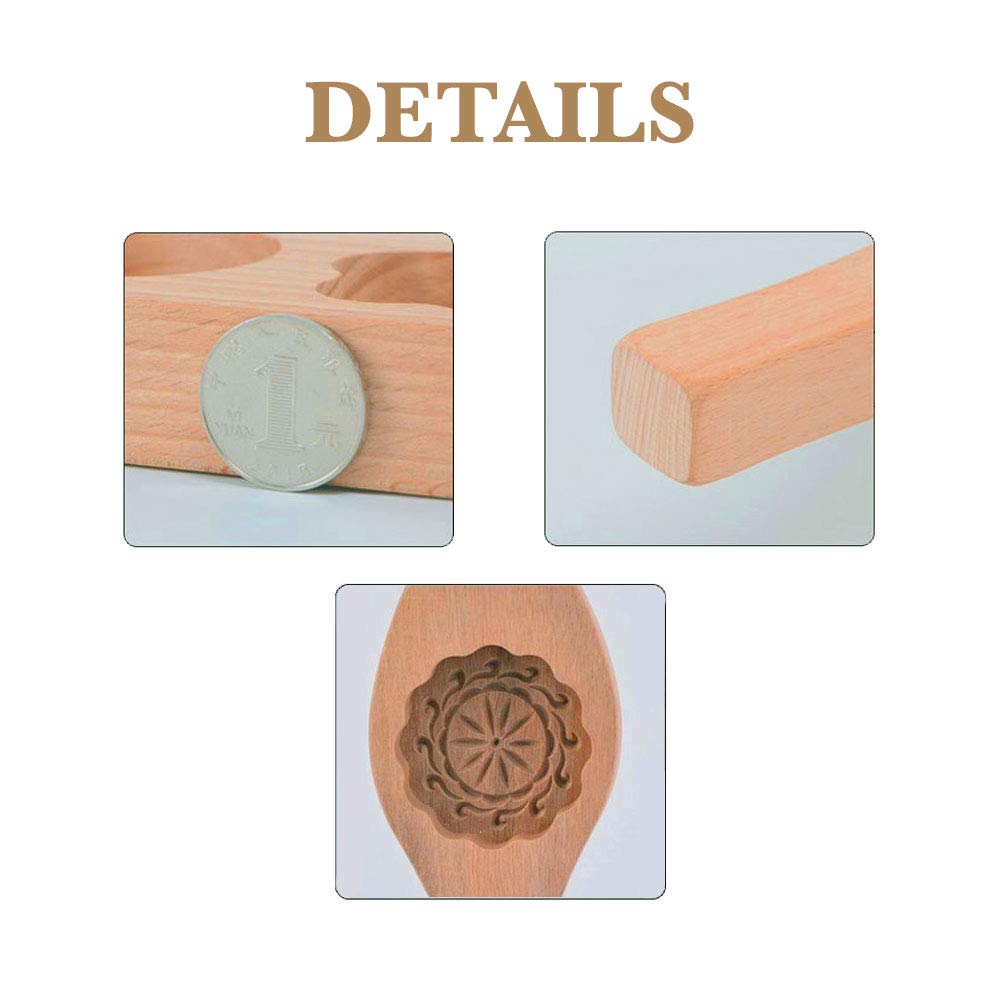 Killer'S Instinct Outdoors Carved Round Wooden Mould Press Mooncake Mold Middle Eastern Cookie & Cake Mold 2-1/2'' Diameter 1/2'