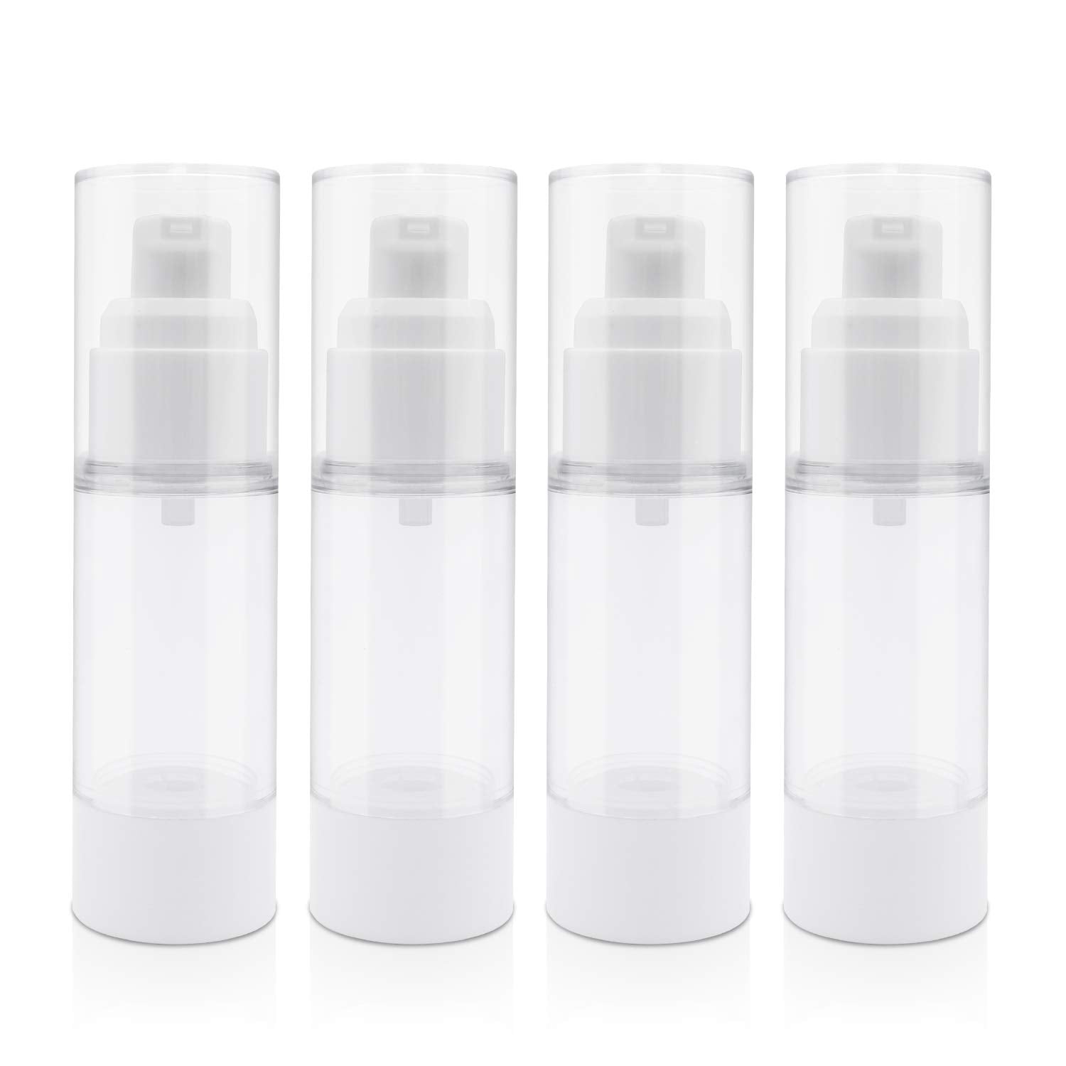 Trendbox 30Ml / 1Oz Airless Vaccum Pump Travel Bottles For Lotions, Cream - 4 Pack