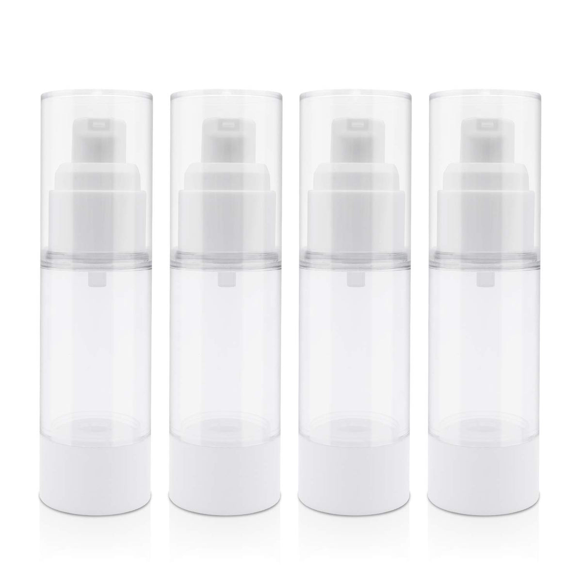 Trendbox 30Ml / 1Oz Airless Vaccum Pump Travel Bottles For Lotions, Cream - 4 Pack