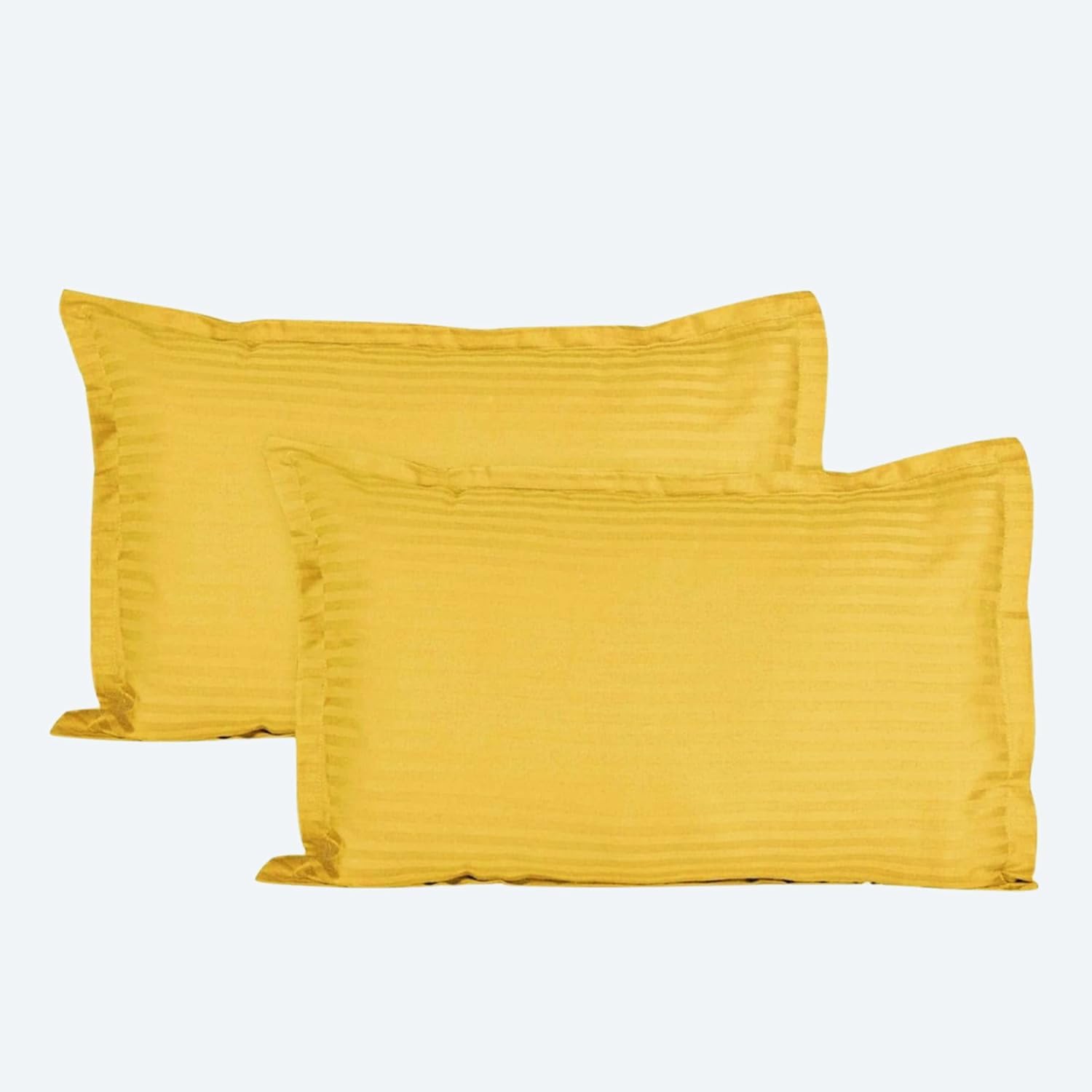 Trance Home Linen Cotton Pillow Covers (Golden Yellow_18 X 28)