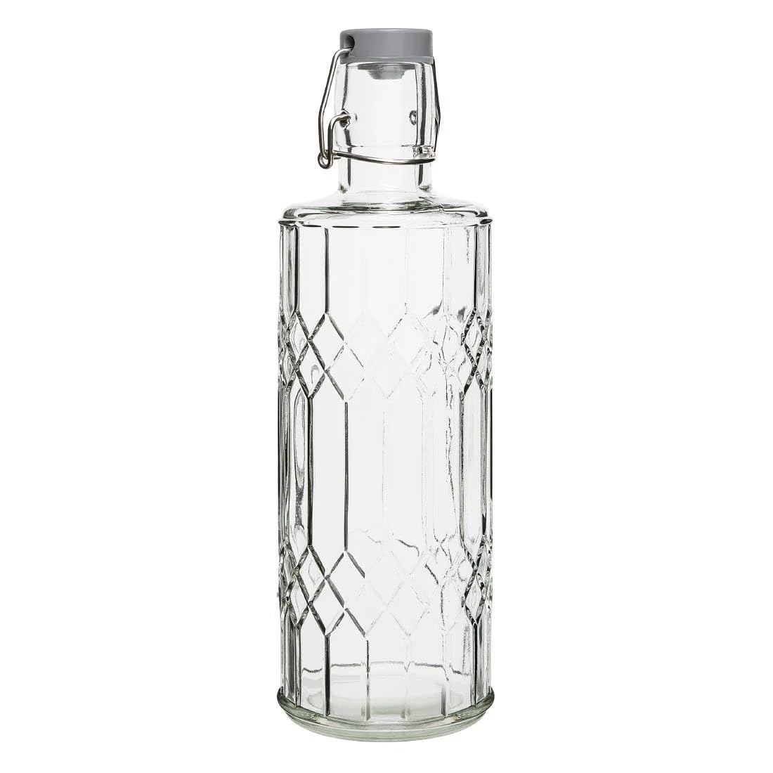 nisbets limited Olympia Olympia Geo Glass Water Bottle with Stopper - 1Ltr (Box 6)