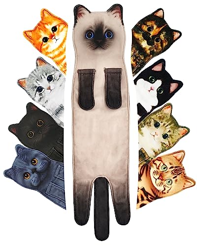 Openhahaha Cat Hand Towels For Bathroom,Funny Cat Towels Kitchen Decorative, Cat Towel Absorbent Soft, Cat Gifts For Women/Cat L