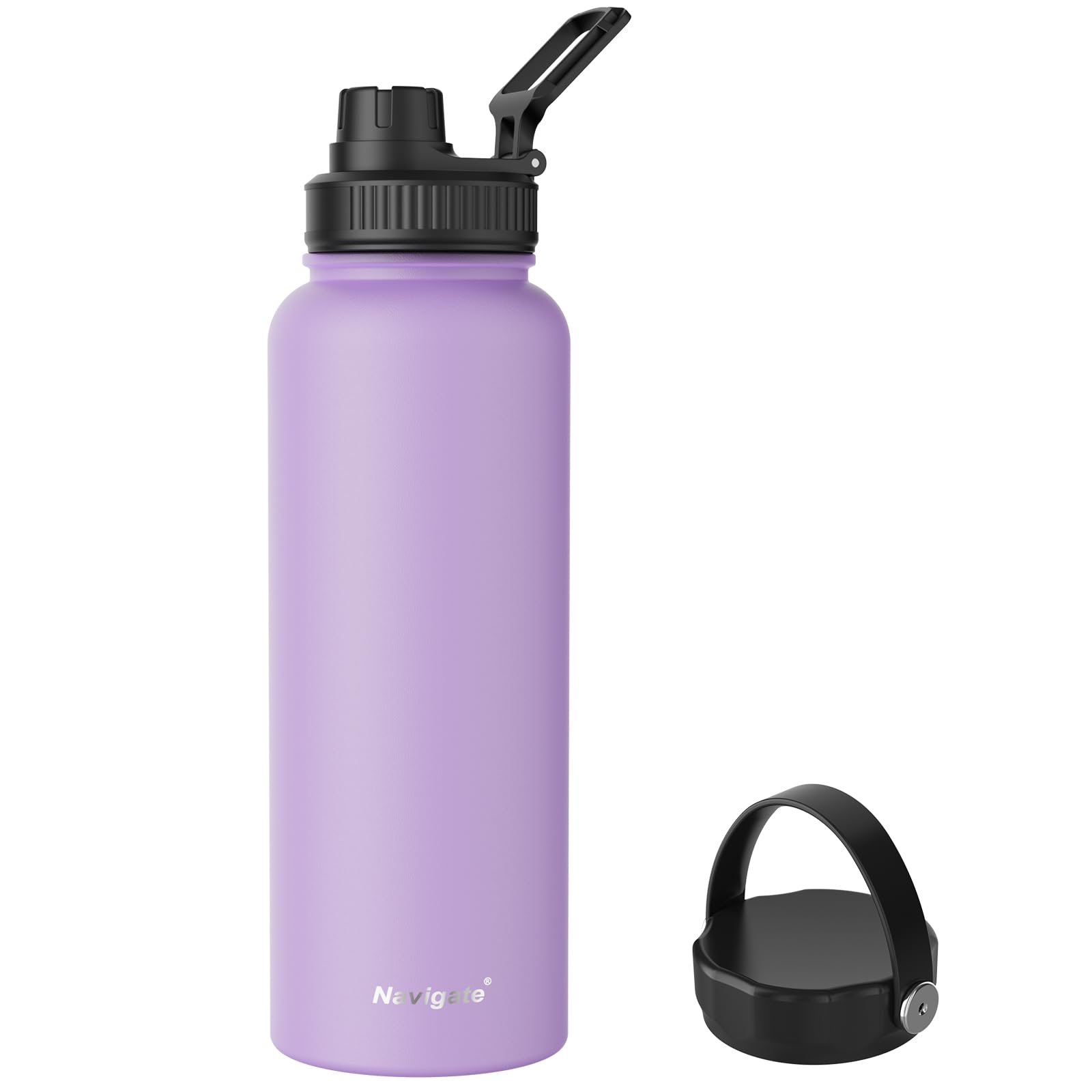 Navigate 40 oz Stainless Steel Insulated Water Bottle,Double Walled Leak Proof Keep Cold for 24 Hrs Hot for 12 Hrs,Wide Mouth Wa
