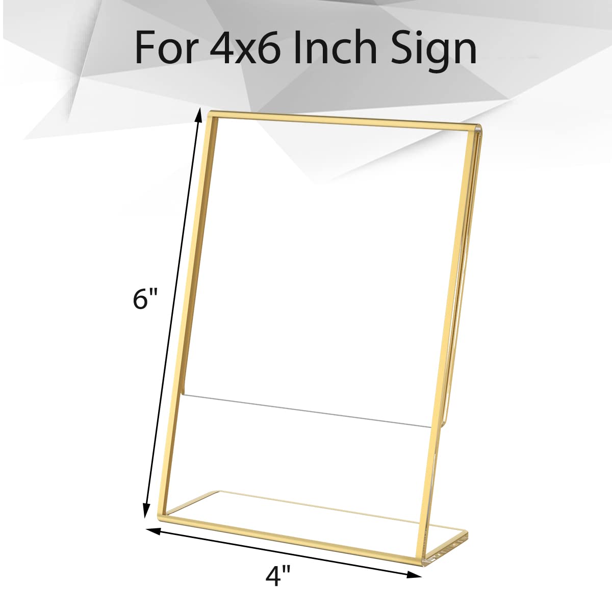 NIUBEE 6 Pack 4 x 6 Acrylic Gold Frame  Slanted Back Table Sign Holder for Wedding Table Numbers  Restaurant Signs  Photos and Art Display new