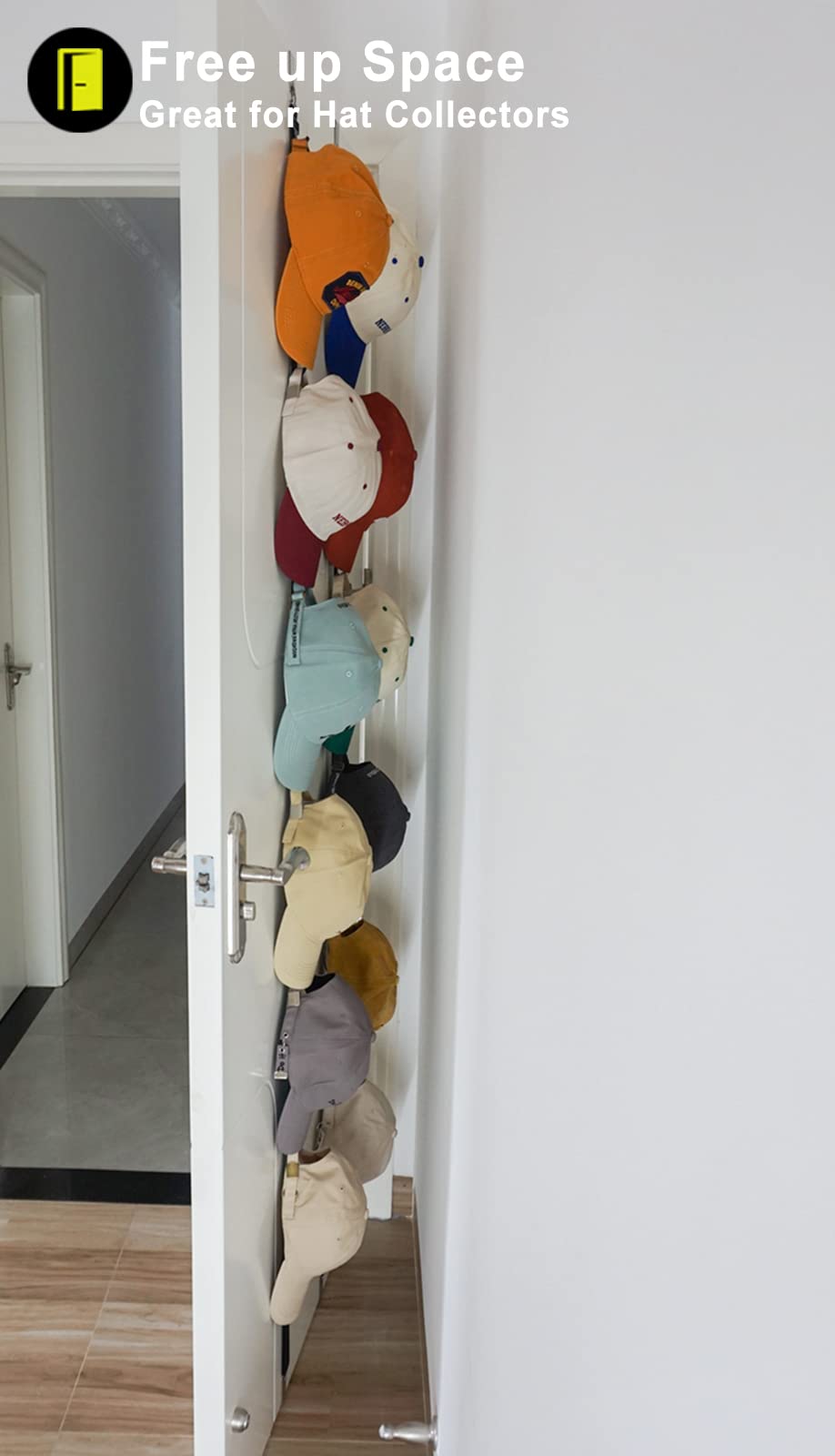 Etowifa Hat Rack For Baseball Caps And Organizer Holder [ Up To 36 Caps ] Display Over The Door Or On The Wall Hat Hanger With 2