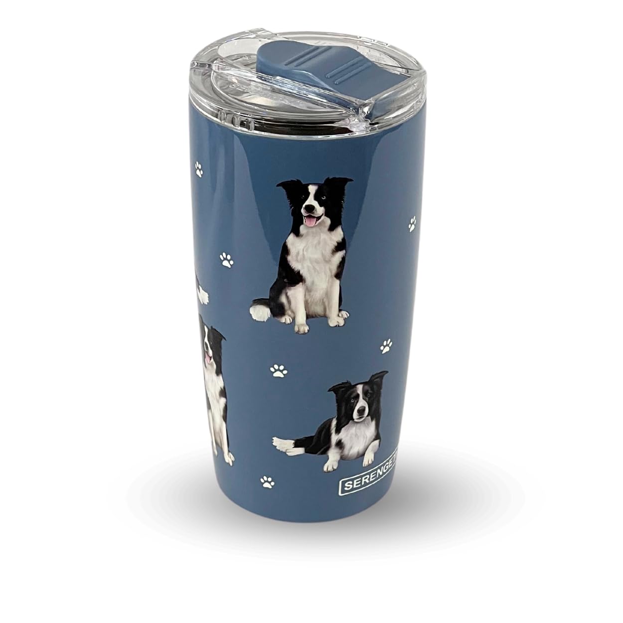 Border Collie Serengeti 16 Oz. Stainless Steel, Vacuum Insulated Tumbler With Spill Proof Lid - 3D Print - Insulated Travel Mug