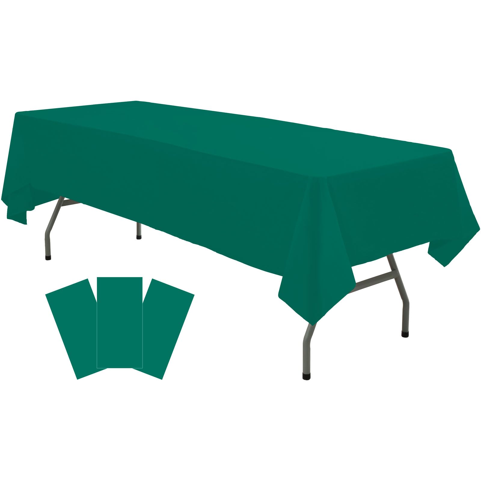 Plastic Dark Green Tablecloths 3 Pack Forest Green Disposable Table Covers 54'' X 108'' Hunter Green Table Cloths For Tropical T