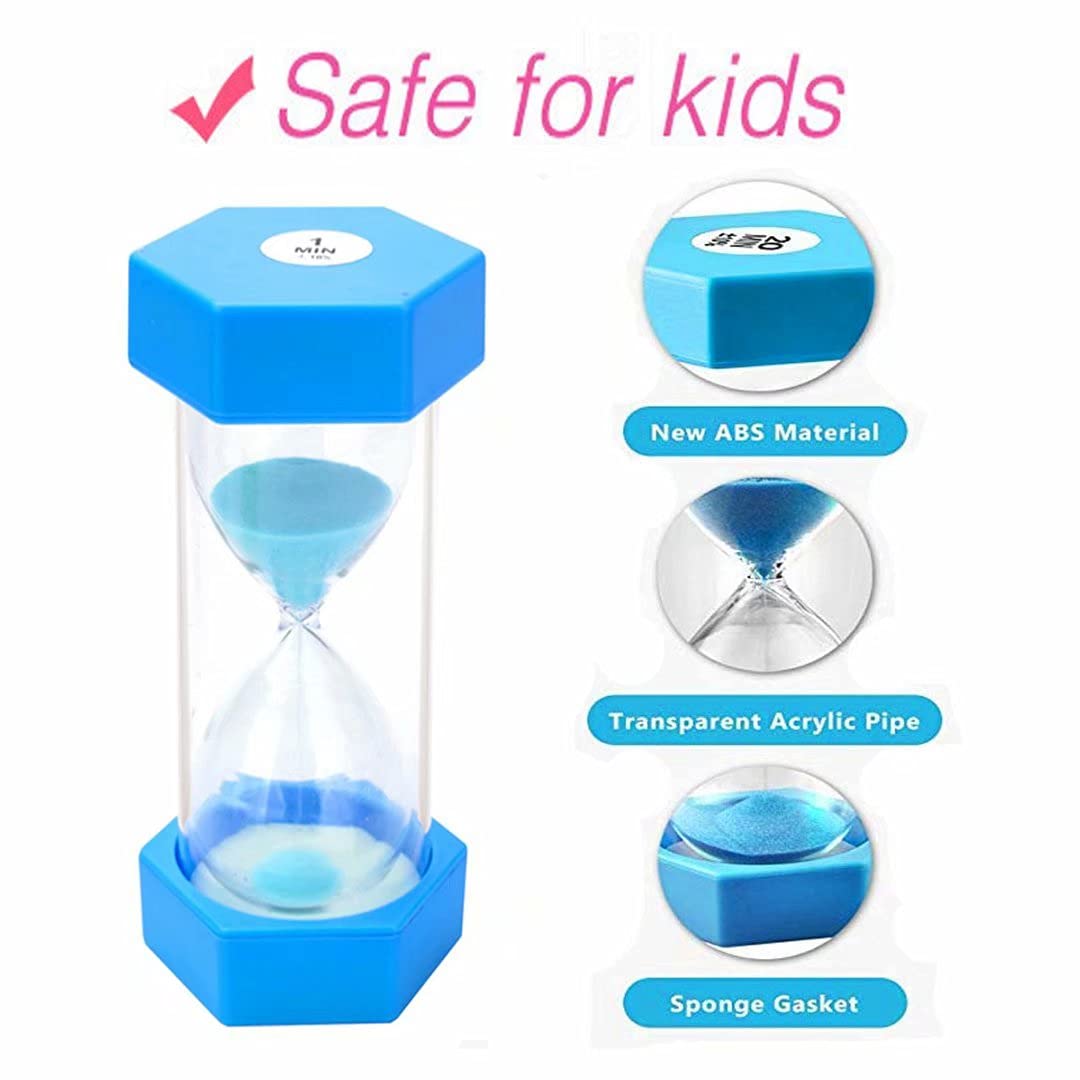 Large Sand Timer, 10/20/30 Minutes Hourglass, Sandglass Timers, Colorful Sand Clock 10/20/30 Min, Cute Blue Sand Timer For Kids,