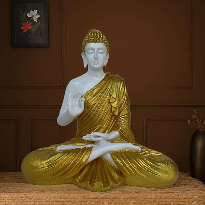 Craftvogue 2 Ft Gautam Buddha Idol | Large Fiberglass Meditation Statue For Home, Office, Garden Decor | Buddha Showpiece For Li