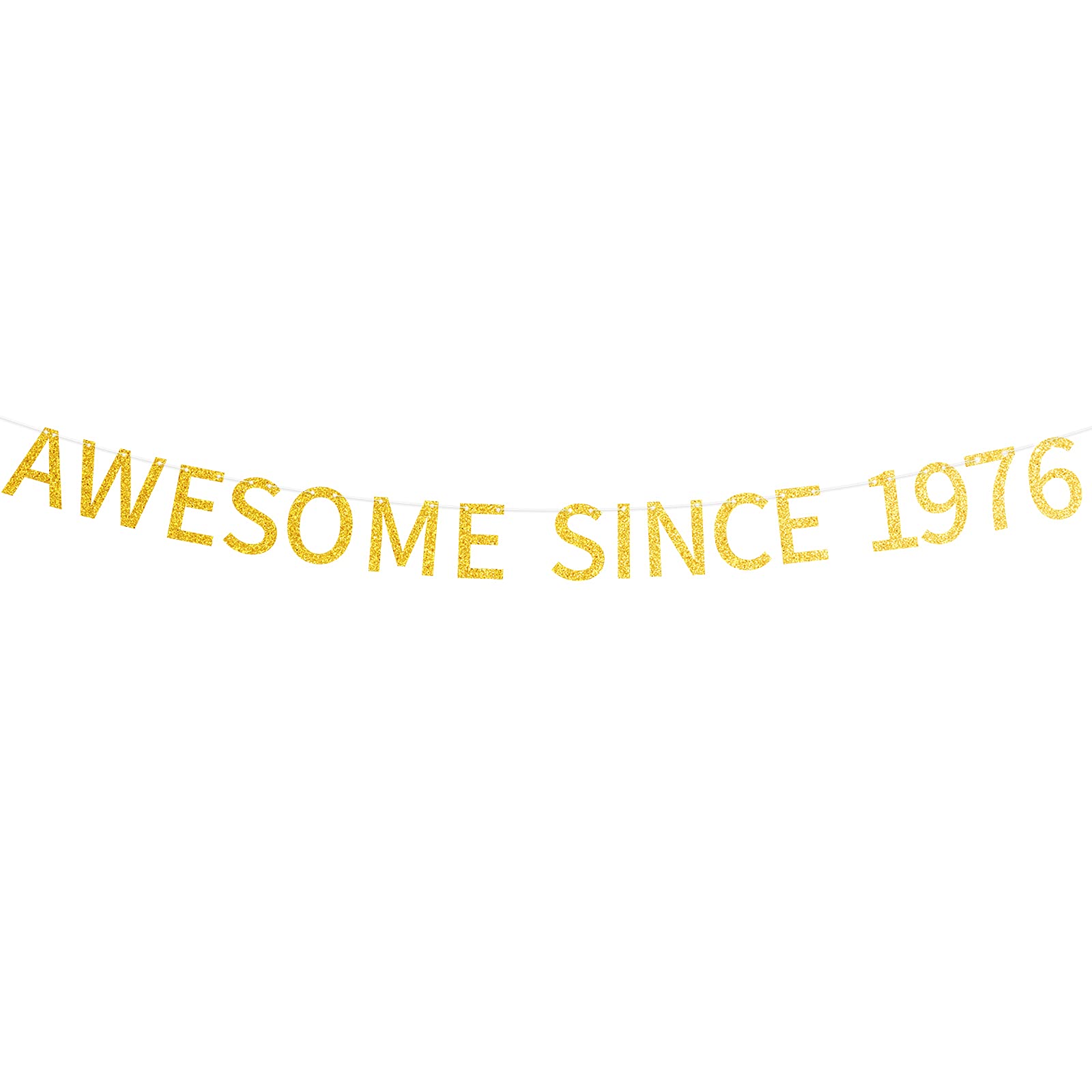 Awesome Since 1976 Banner Pre-Strung Happy 48Th Birthday Banner Gold Glittery 48 Forty Eight Years Old Birthday Party Decoration