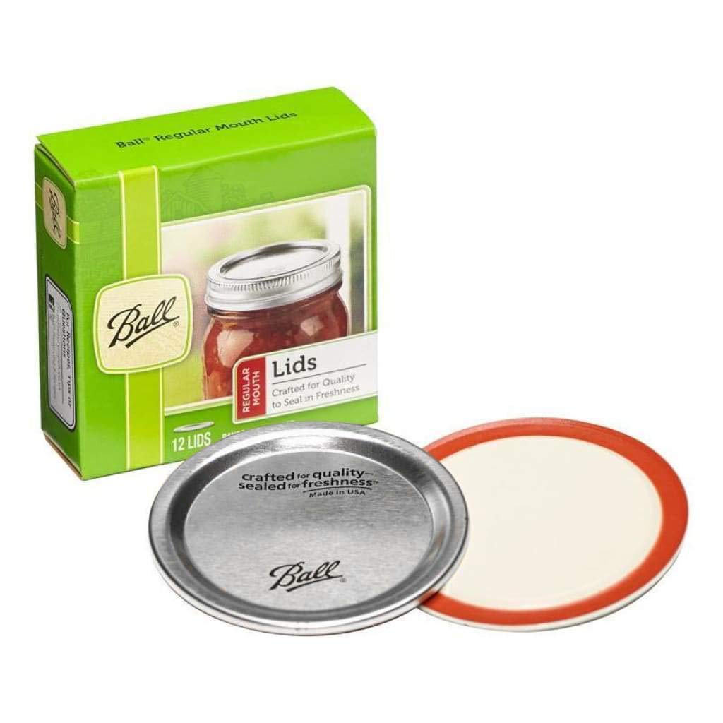 Ball Regular Mouth Lids for Glass Mason Jars, Used for Canning, Pickling, Juice, Jam, Jelly 12Count, Pack of 1 (12Lids Total)